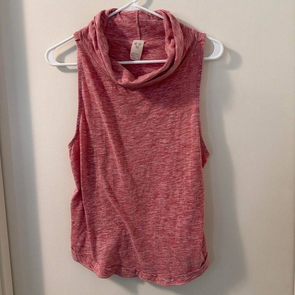 We the free Women's Pink and Red Pullover Sleeveless Cowl Top Sz S